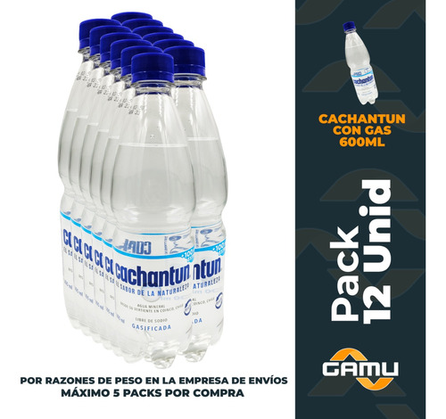 Cachantun 600ml - Con Gas - Pack 12 Botellas