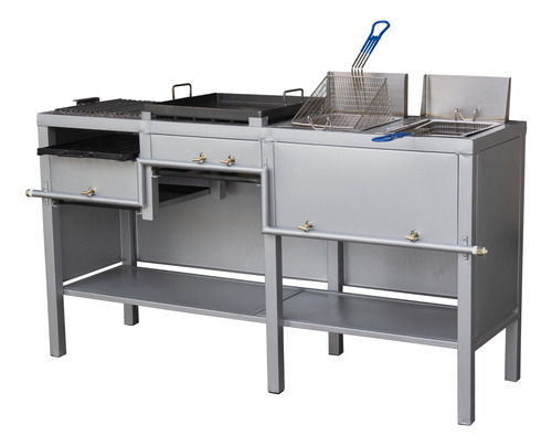 Estufa Multiple Con Asador Plancha Y Freidora Doble Soluchef