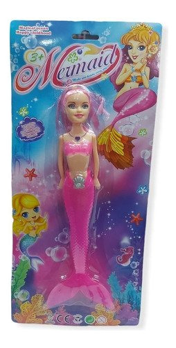 Muñeca Sirena  De Plastico Con Luces En La Cola