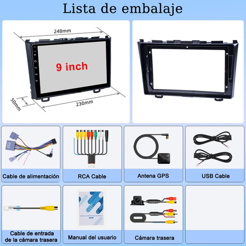 Auto Estéreo Para Honda Crv 2006-2011 4+64g Carplay Gps Wifi Honda Crv 2006-2011
