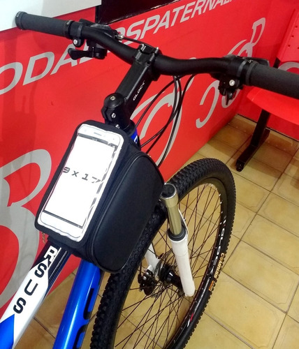 Imagen 6 de 9 de Bolso Porta Celular Con Alforja Para Bicicleta Muy Firme