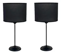 Comprar Combo 2 Lámparas Veladores Modernos Dormitorio Redondo Negro