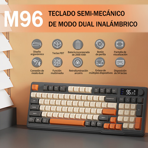 Kits Teclado Y Mouse Free Wolf T96 Rgb Español Con Pantalla