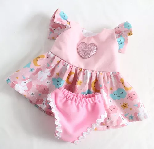 Roupa P/ Boneca Baby Alive Vestido E Calcinha Neia Azevedo