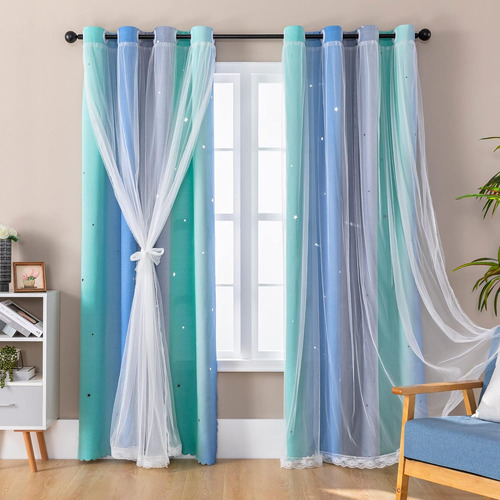 Cortinas Con Estrellas De Xidi Dream En Color Negro Para Hab