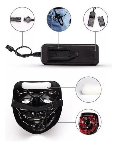 Mask Light Managed The Purge Color Red A's Halloween Parties