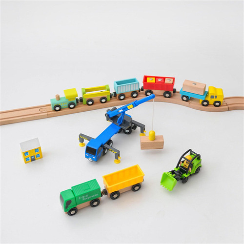 Juego De Juguetes De Tren De Madera Montessori Con Estilo C
