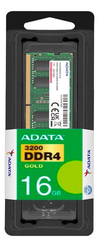 Memoria Portatil Adata 3200 Ddr4 Gold 16gb