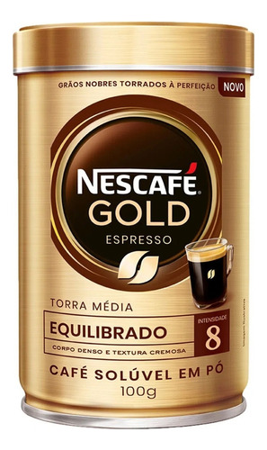 Café solúvel em pó intensidade 8 Nescafé Gold 100g