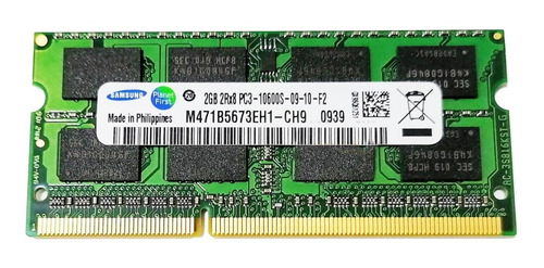 Imagen 1 de 1 de Memoria Ram 2gb Ddr3 Samsung 10600s 1333mhz Sodimm Laptop H9