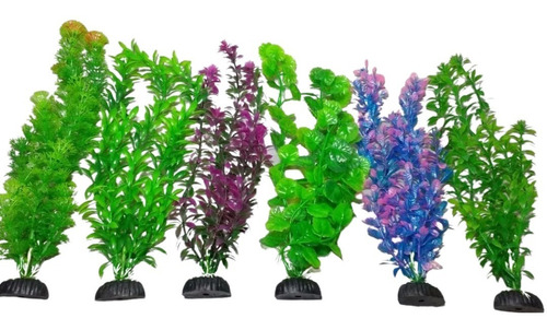 Plantas Artificiais Aquários Colors 2 - Kit 6 Un. - 20 Cm