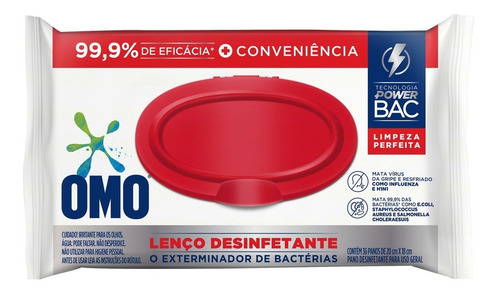 Lenço Umedecido Desinfetante Omo Limpeza Perfeita 36 Unid