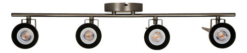 Lámpara Decorativa Vintage Tipo Riel 4 Spots Led 24w Tr-2416 Color Acero