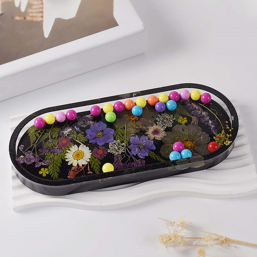 Caja De Almacenamiento Elíptica De Resina Crystal Drip, Mold