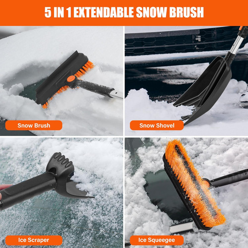 Rascador De Hielo Extensible Y Pala De Nieve Para Coche