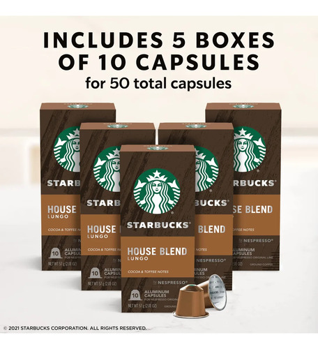 Starbucks By Nespresso Medium Roast House Blend Coffe Capsul