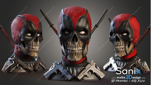 Archivo Stl Impresión 3d - Busto Deadpool Haloween