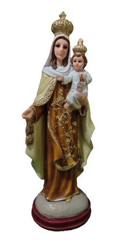 Virgen Del Carmen, Artesanía De Resina, 32 X 10 X 9cm