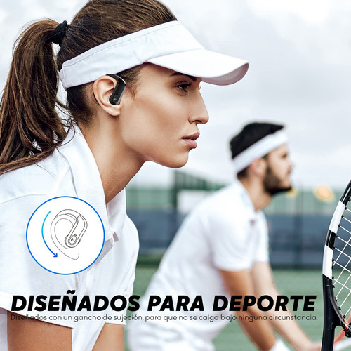 Imagen 10 de 10 de Auriculares Inalámbricos Deportivos S5 Soundpeats Negro - Bluetooth 5.0, Aletas de sujeción, Control táctil, 20 horas de carga en estuche, Impermeabilidad IPX7