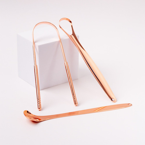 Kit de 3 herramientas para limpiar la lengua (cobre, raspado lingual)