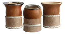 Comprar Mates + Posa Mates Con Costura Marrón Mate Y Posa Mate Con Costura