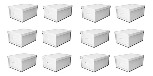 Caja Baulera X12 Grande Blanca Cartón Pettish Online Cg