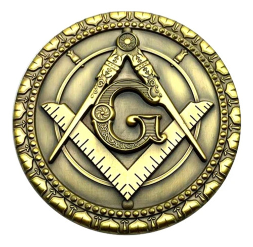 Emblema Adesivo 3d Metal Maçonaria Maçom Ouro Velho