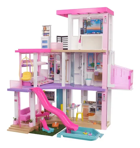 UNIH Casa de muñecas juguetes para niñas, 4 pisos, 11 habitaciones, casa de  juegos con 2 muñecas, figuras de juguete con luz, accesorios, muebles