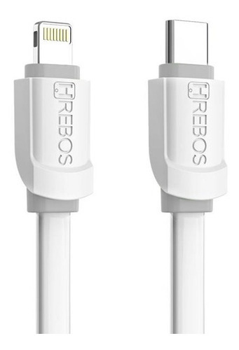 Hrebos HS-23 USB Tipo C a Lightning Cor Branco - Cinza 2 m