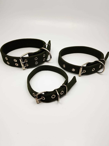 Collar De Perro Tactico De Nylon Militar Talla M Color Verde Militar Policedog