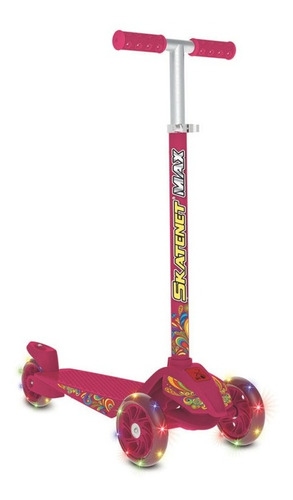 Patinete Skatenet Max Led Pink Infantil Bandeirante