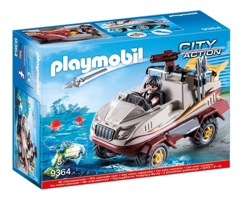 Playmobil Coche Anfibio 49 Pz City Action Motorizado 9364