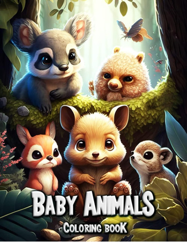 Libro: Baby Animals Coloring Book: Cute Scenes For Teenagers