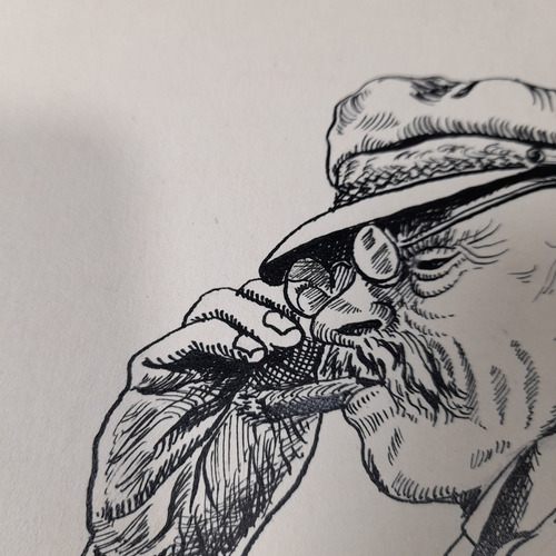 Imagem 7 de 7 de Pintura Desenho Nanquim Bico De Pena Datado 1953 Antigo