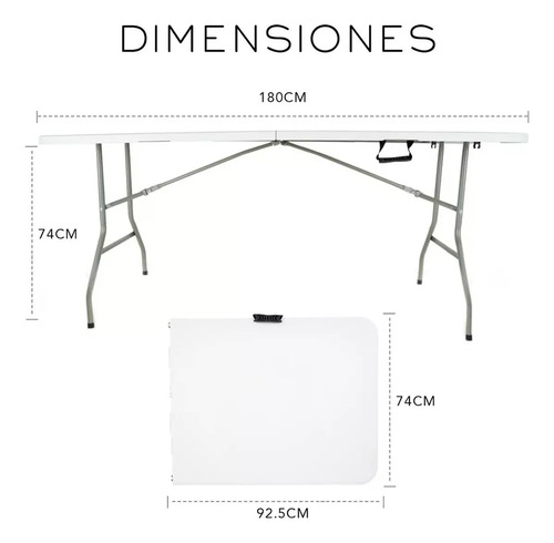 Mesa Plegable De Plástico180cm Tipo Portafolio Resistente.