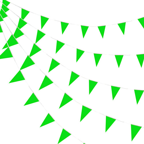 Consummate Banderines Verdes De 100 Pies, Banderines Triangu