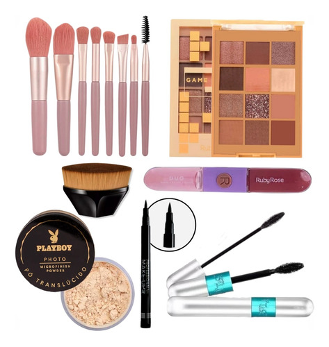 Kit Maquiagem Completo Playboy Rubi Rose Tango + Kabuki