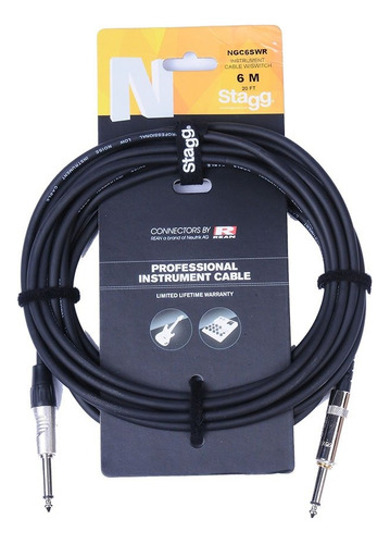 Cable Plug Plug Con Switch Stagg 6 Metros Audio Instrumentos