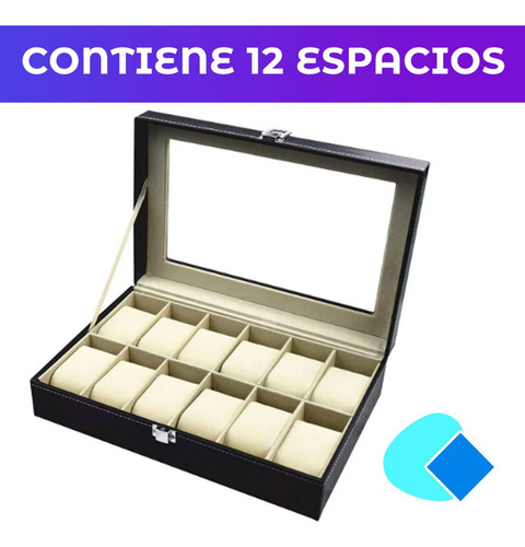 Estuche Caja Organizador De 12 Relojes Elegante Eco Cuero