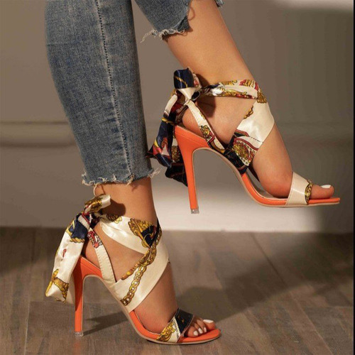 R Sandal Para Mujer, Tacones Altos, Modernos, De Verano, Cab