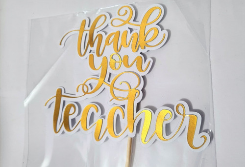 Cake Topper Teacher Adorno Para Pastel Gracias Maestro