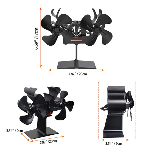 Fan De Chimenea Accionada Por Calor Con Aluminio De Poco