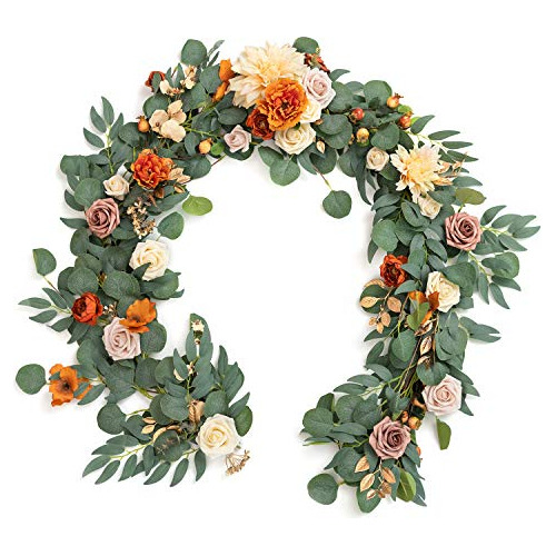 Eucalyptus Garland With Flowers 6ft?table Runner With F...