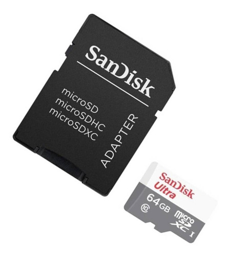 Cartão de memória SanDisk SDSQUNR-064G-GN3MA Ultra com adaptador SD 64GB