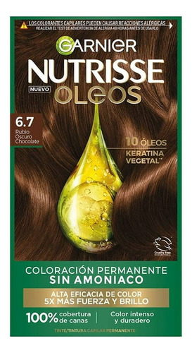 Tinte Capilar Sin Amoniaco Garnier Óleos Tono 6.7