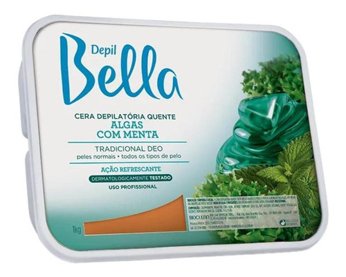 Cera Depilatória Em Barra Algas E Menta Depil Bella 1kg