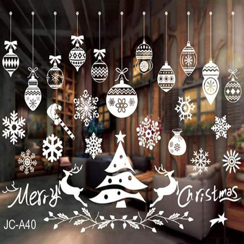 Calcomanías Navideñas Con Copos De Nieve Para Ventanas, Deco