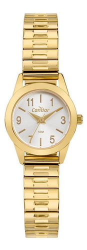 Relógio Condor Feminino Dourado 25mm Prateado