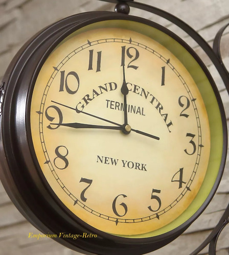 Reloj Retro De Metal Para Estación De Tren, Vintage, Antiguo