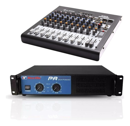 Amplificador De Potência New Vox Pa 600 300 Wrms + Xms 802 Cor Preto